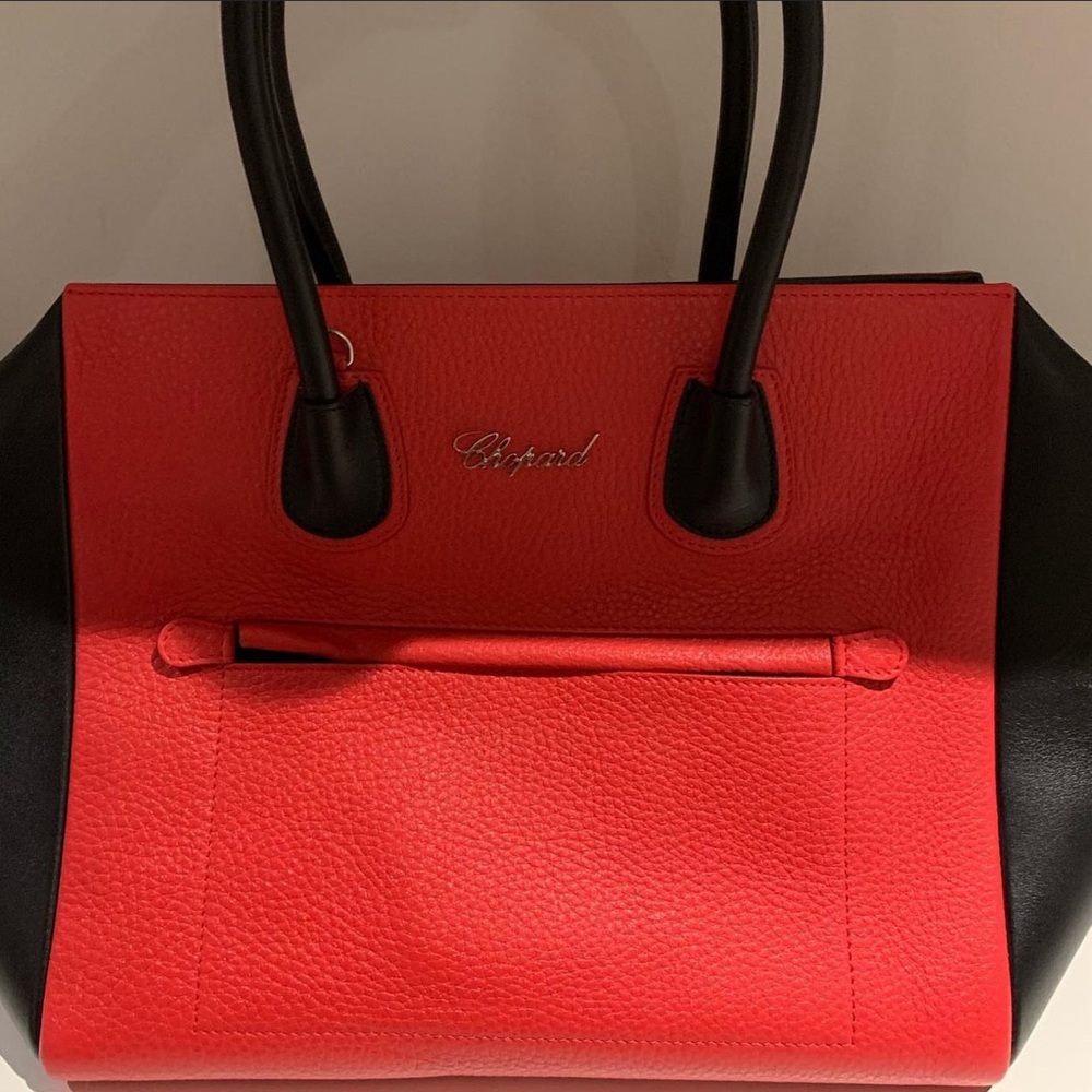 Chopard leather expandable shoulder bag